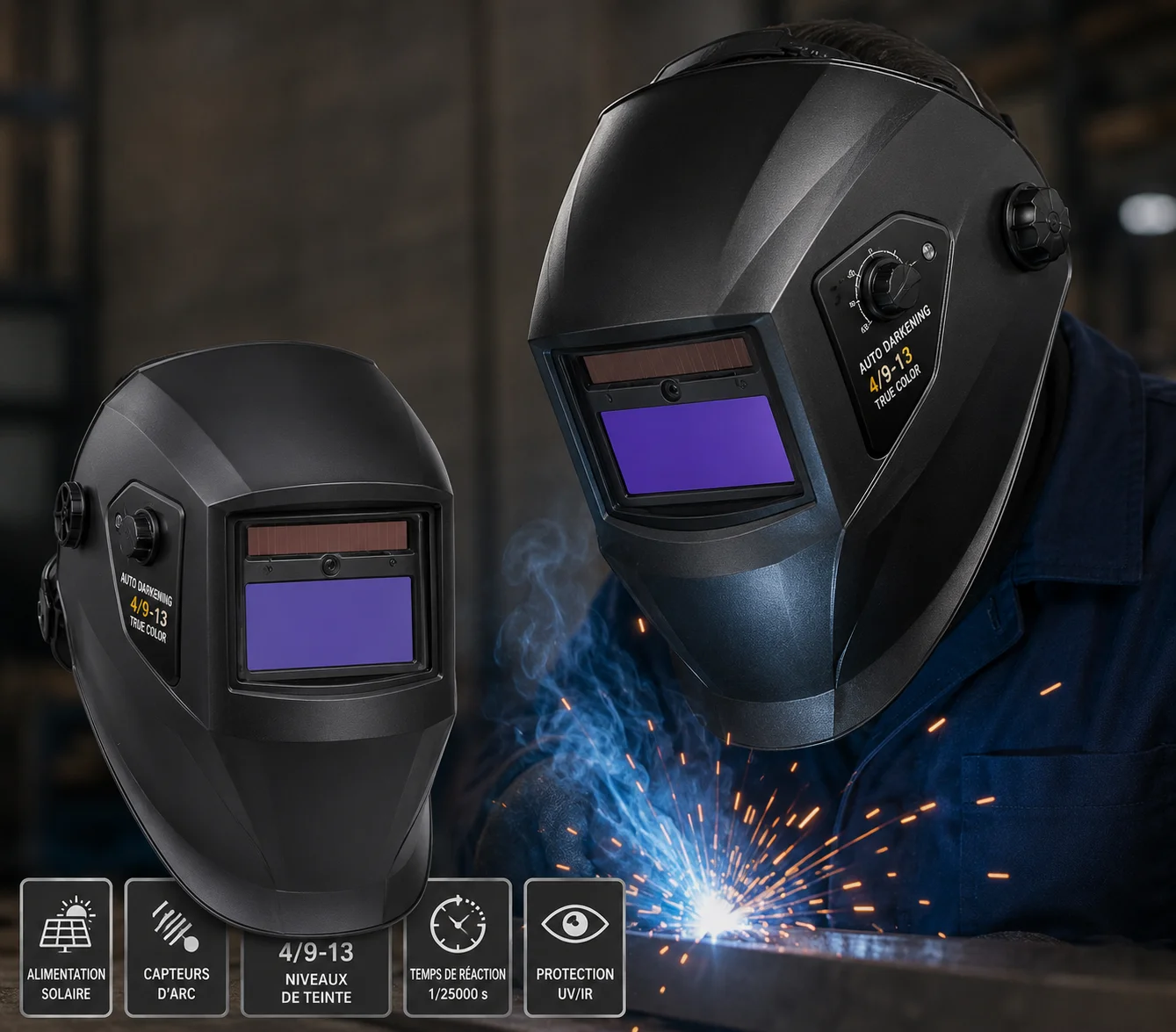 Masque pour soudage avec filtration